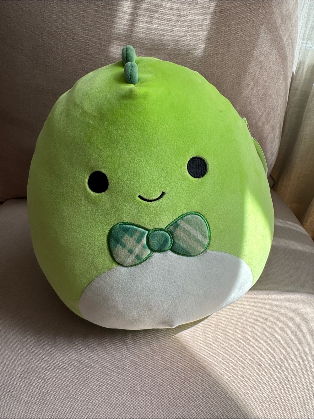 12” Squishmallows Danny the Dino with Plaid Bow Tie (NWT)
